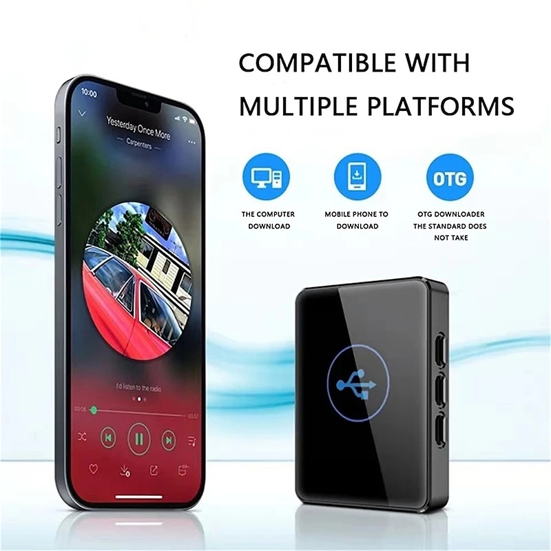 Portable MP3 Player Bluetooth HiFi Stereo Music Player 1.8inch Touch Screen MP3 Player Student Walkman Mini MP4 Video Playback3
