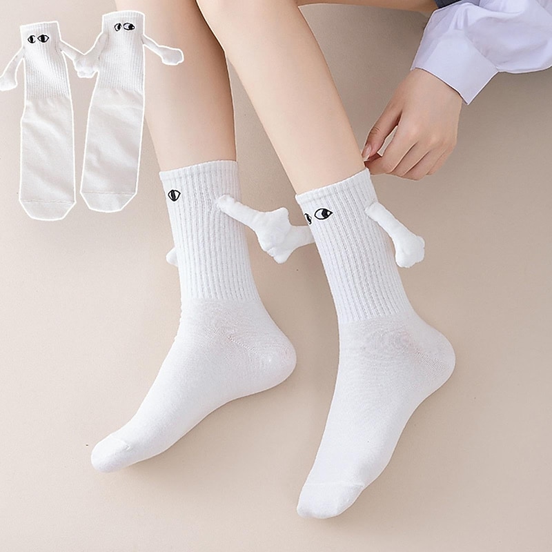 Funny Three-dimensional Holding Hands Socks Suction Iron Stone Mid Tube Socks Pile Up Socks Cute Eyes Holding Feet Socks Funny Day Valentine's Day3