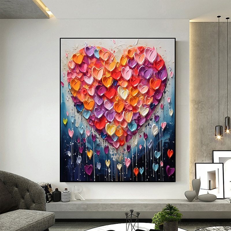 Handmade Oil Painting Canvas Wall Art Decor Original Colored love  for Home Decor With Stretched FrameWithout Inner Frame Painting
