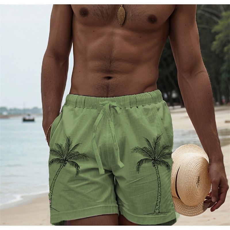 Men's Graphic Tree Shorts Summer Shorts Beach Shorts Mid Waist Streetwear Hawaiian Designer Casual Daily Holiday Drawstring Elastic Waist 3D Print Designer Clothing Apparel2