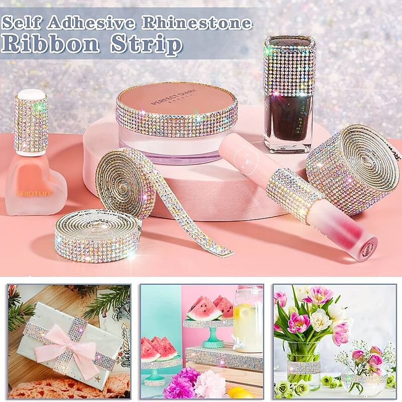 Bling Crystal Drill Rhinestone Shiny Colorful Artificial DiamondCar Sticker Handmade Diy Making Car Decoration 1yard 91cm3