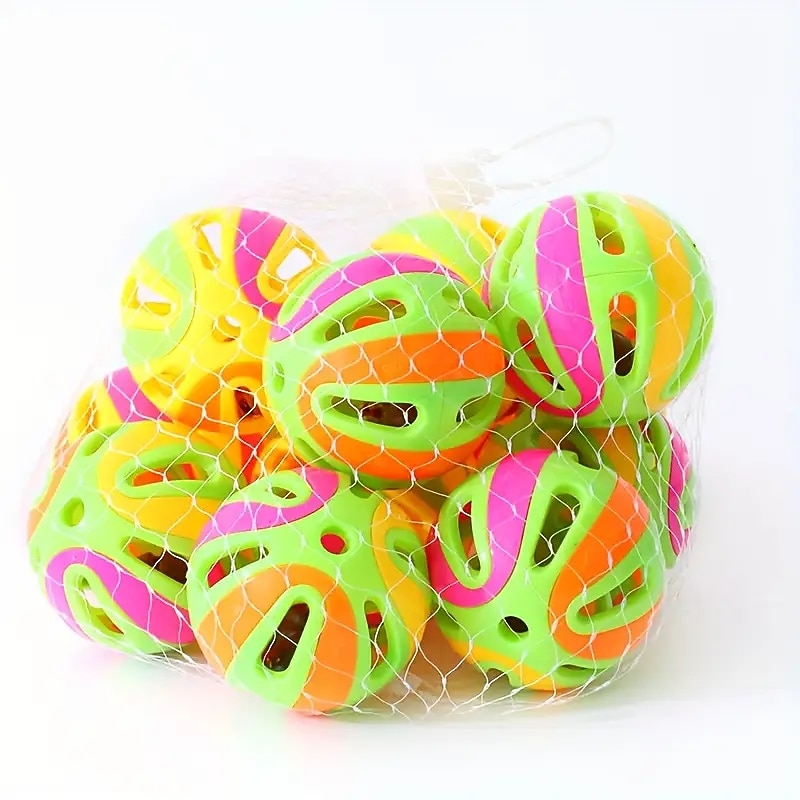 Interactive Colorful Splicing Bell Ball Toy for Cats - Large Pet Toy with Bell for Playful and Active Cats