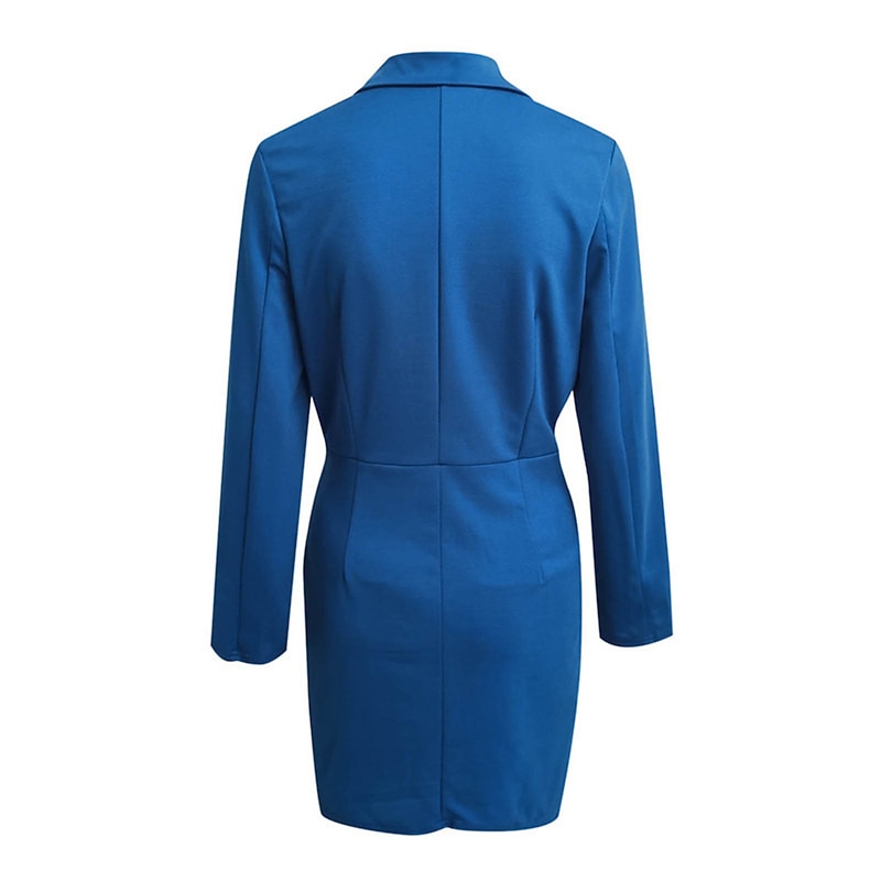 Women's Party Dress Cocktail Dress Work Dress Ruched Shirt Collar Long Sleeve Mini Dress Formal Winter Dress Formal Black White Fall Winter4