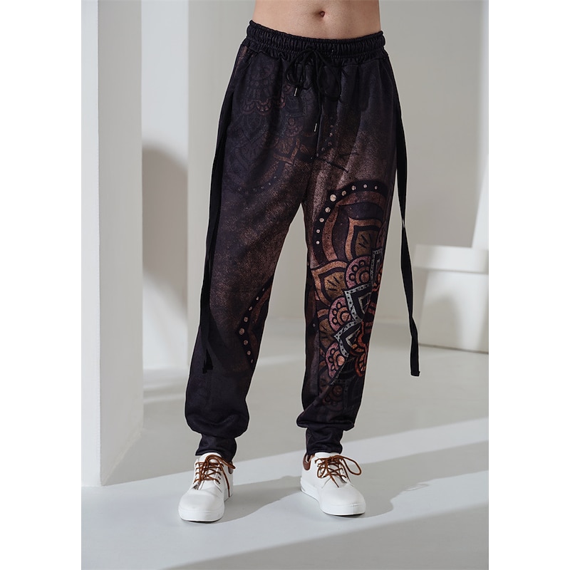 Men's Sweatpants Joggers Trousers Drawstring Elastic Waist 3D Print Graphic Prints Comfort Breathable Sports Outdoor Casual Daily Cotton Blend Terry Streetwear Designer Blue Purple Micro-elastic2