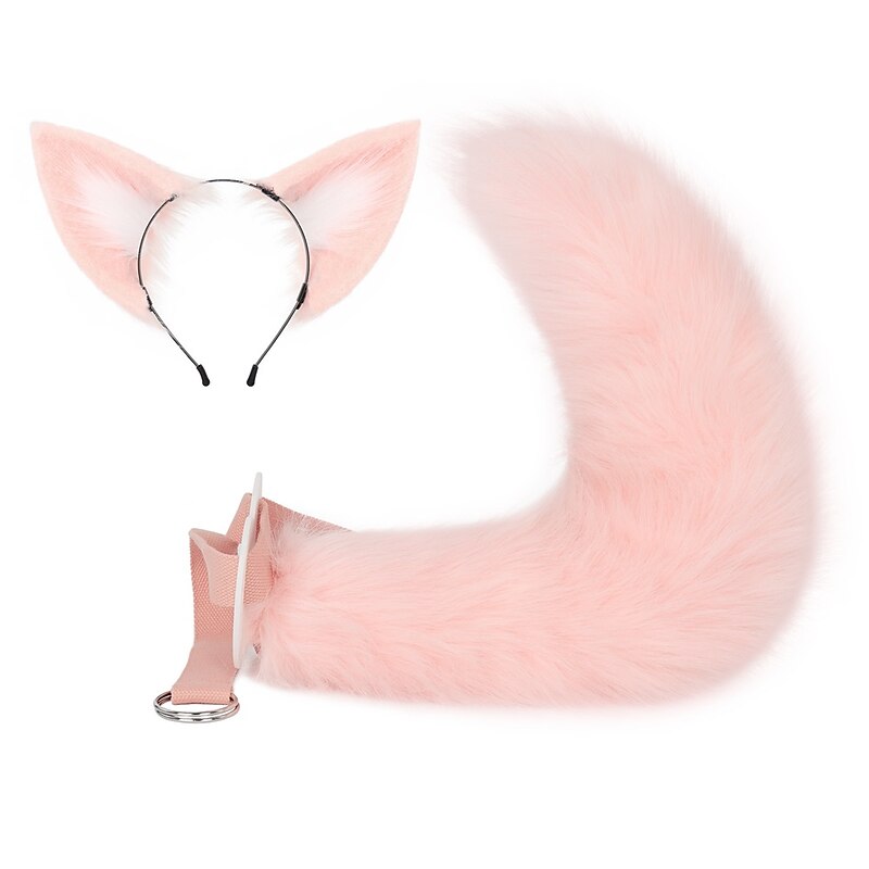 Hongxue Wolf Ear Hair Hoop Cos Plush Wolf Tail Fox Tail Set Cosplay Comic Exhibition Dressing Cosplay Accessories