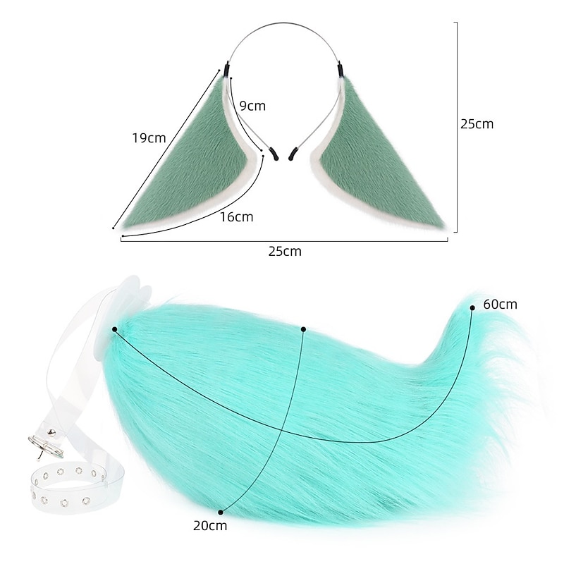 Simulated Plush Collapse Star Dome Railway Hoho Fox Ear Beast Ear Hoop Beast Tail Set Prop Cosplay Accessories2
