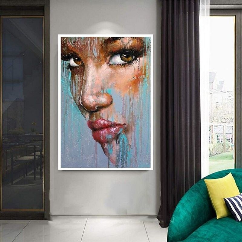 Handmade Oil Painting Acrylic Canvas Wall Art Decoration Portrait Face Abstract Knife Draw for Home Decor Rolled Frameless Unstretched Painting3