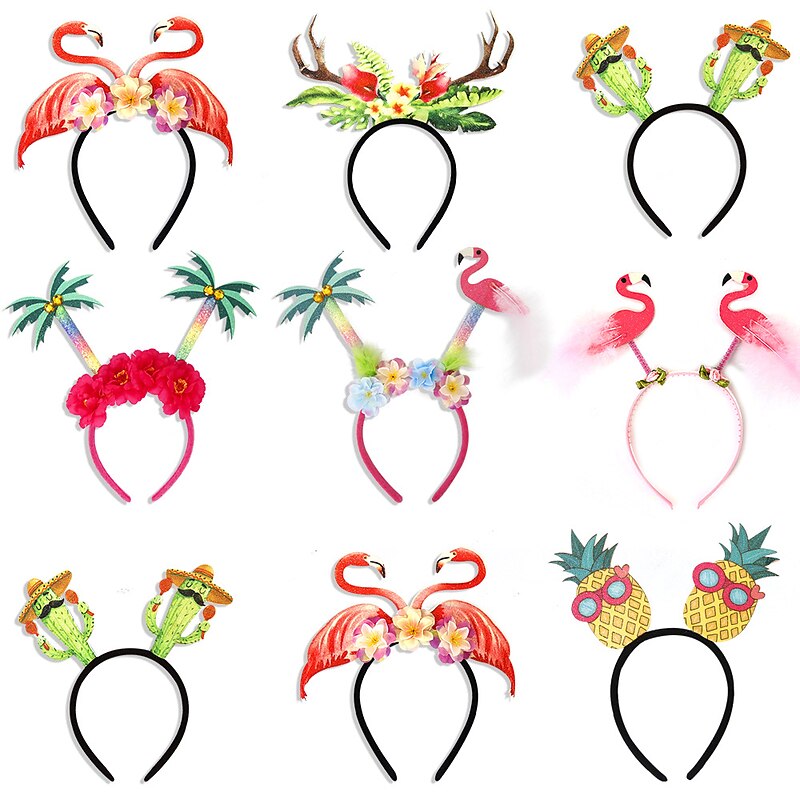 Instagram summer themed Flamingo headband adorn Coconut Tree Beach Hawaiian headband4
