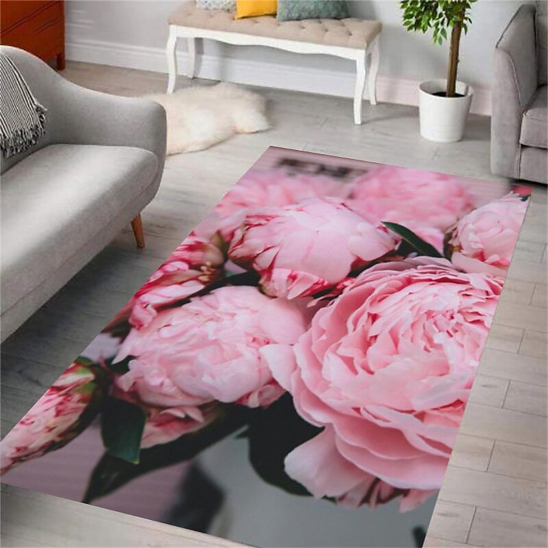 Peony Flower Area Rug Kitchen Mat Non-Slip Oil Proof Floor Mat Livingroom Rug Indoor Outdoor Mat Bedroom Decor Bathroom Mat Entrance Rug Door Mat3