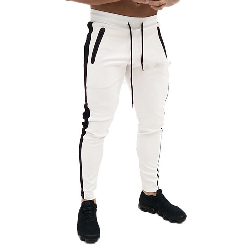 Men's Trousers Track Pants Jogging Pants Outdoor Athleisure Daily Sports Soft Comfortable Pocket Drawstring Elastic Waist Color Block Full Length Fashion Casual Activewear Wine Red Black Micro-elastic2