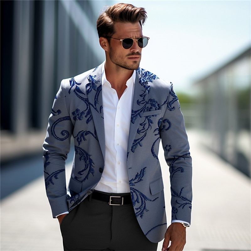 kentucky  derby Men's Floral Long Sleeve Turndown Business Work Wear to work Going out Buttons Print Multi Pocket3