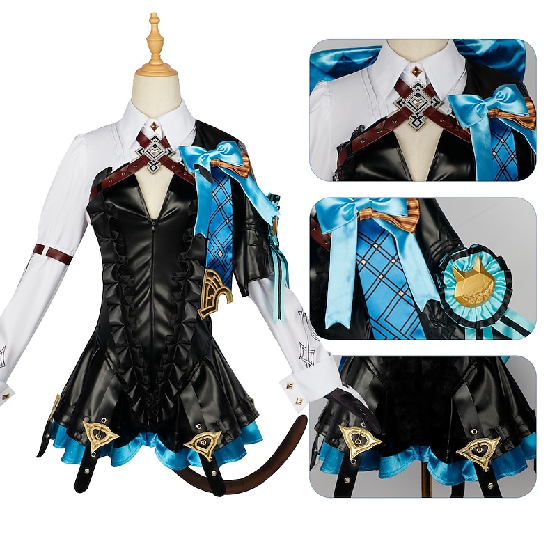 Genshin Impact Lynette Anime Cosplay Costume Cosplay Suits Halloween Masquerade Costume For Women's Teen Adults'3