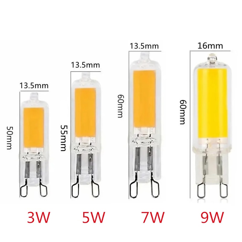 10pcs Dimmable Mini G9/G4 LED Lamp 3W 5W 7W 9W AC 220V-240V LED Corn Bulb COB 360 Beam Angle Replace Halogen Chandelier Lights2