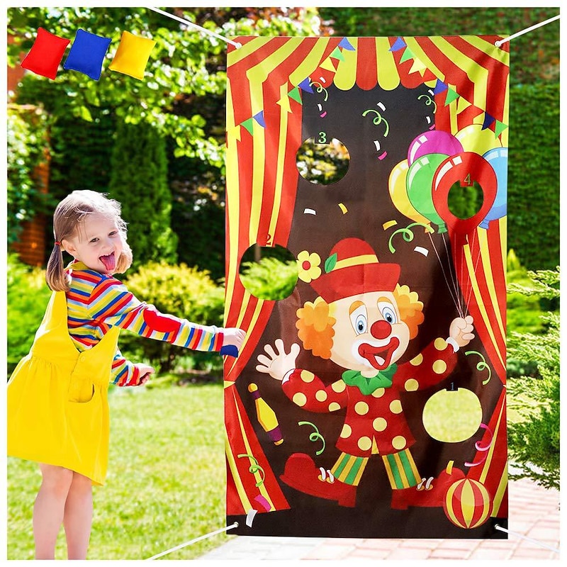 Carnival Throwing Game Flag Sandbag Game Flag Circus Joker Flag