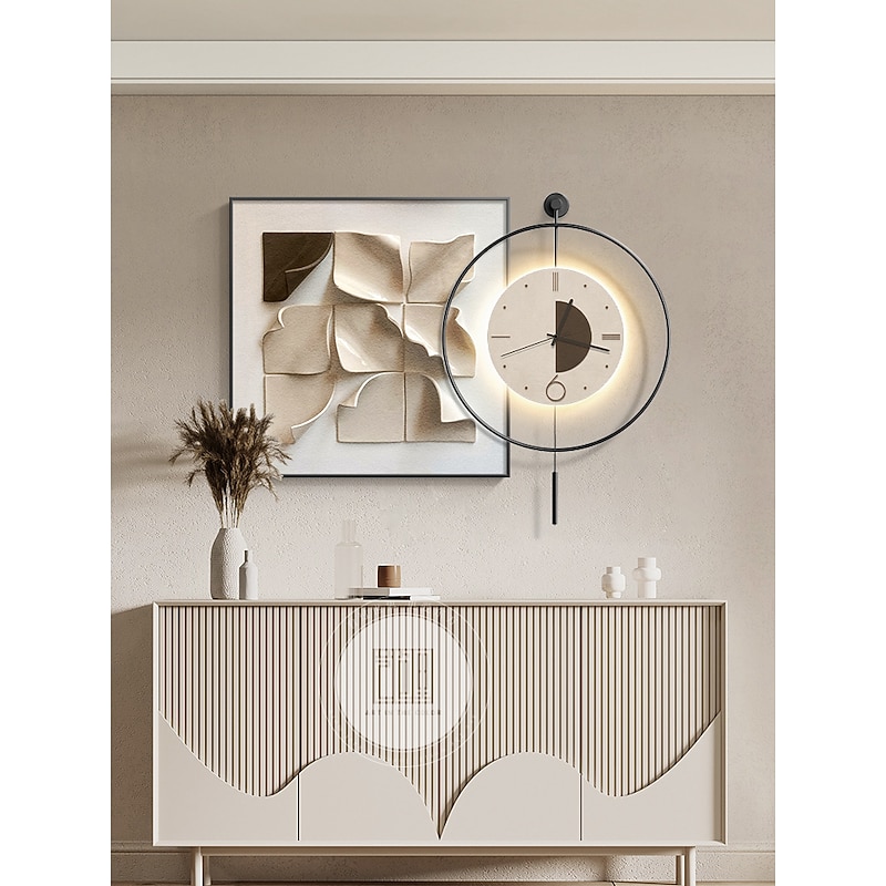 Wall lamp Clock 40/60/70/80cm Home Decoration Modern LED Wall Lamps Compatible with Study Living Room Bedside Bedroom 110-240V3