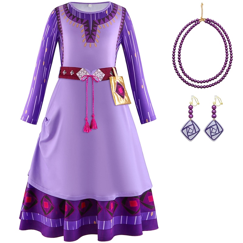 Wish Princess Asha Dress Cosplay Costume Outfits Anime Cosplay Movie Cosplay for Girls' Kid's Carnival Masquerade2