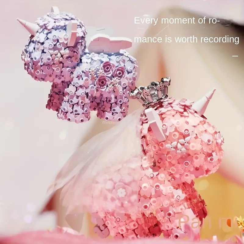 Women's Day Gifts Romantic Toys DIY Building Blocks Decoration Flower Unicorn Small Building Block Decoration Creative Birthday Gift For Girl Valentine's Day Mother's Day Gifts for MoM2