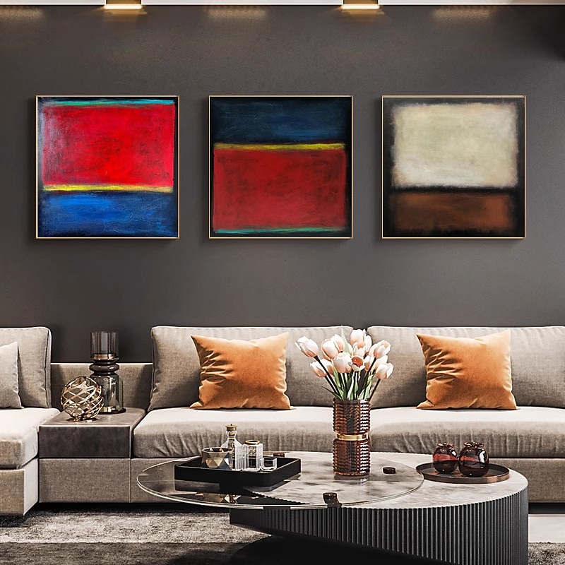 Mark Rothko Original Abstract Fine Art Hand-painted Yellow Paintings On Canvas Purple Modern Acrylic Rothko Style Painting Wall Decor for Living Room No Frame3