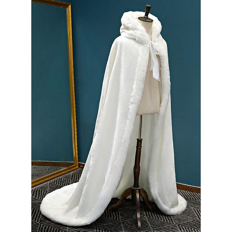 Womens Full Length Wedding Hooded Cape Winter Bridal Cloak Retro Vintage Medieval Renaissance Viking Cosplay Costumes LARP4