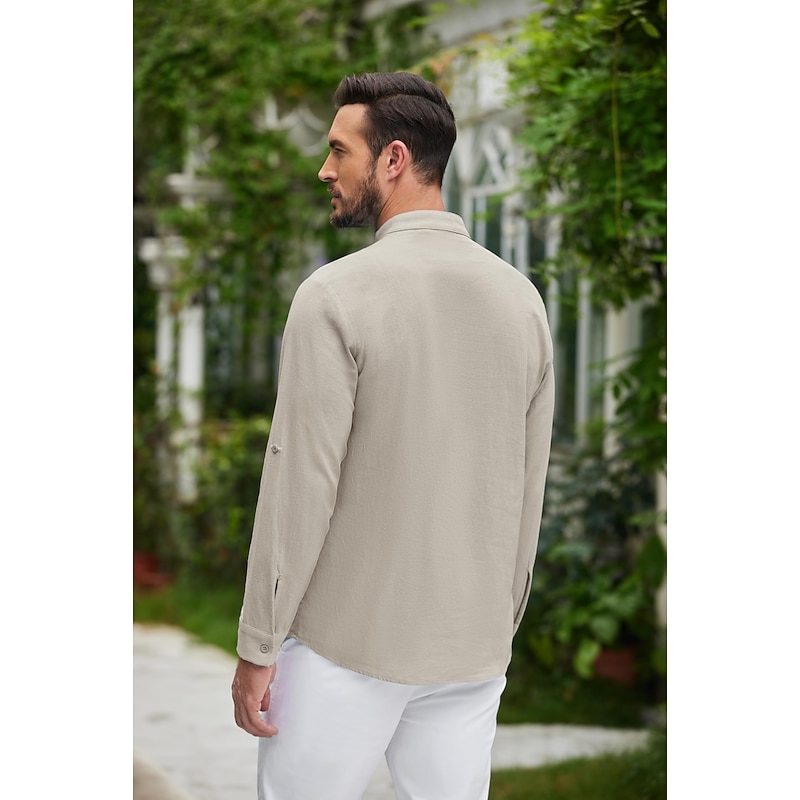 Medieval Renaissance 17th Century Medium Length Shirt Pirate Knight Ritter Viking Lace Solid Colored Fancy Dress Men's Pirate Fantasy Halloween Masquerade Casual Daily Renaissance Fair LARP Adults'3