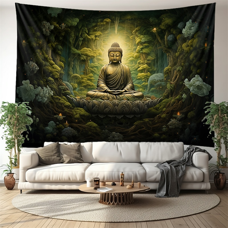 Fantasy Buddha Hanging Tapestry Wall Art Large Tapestry Mural Decor Photograph Backdrop Blanket Curtain Home Bedroom Living Room Decoration4