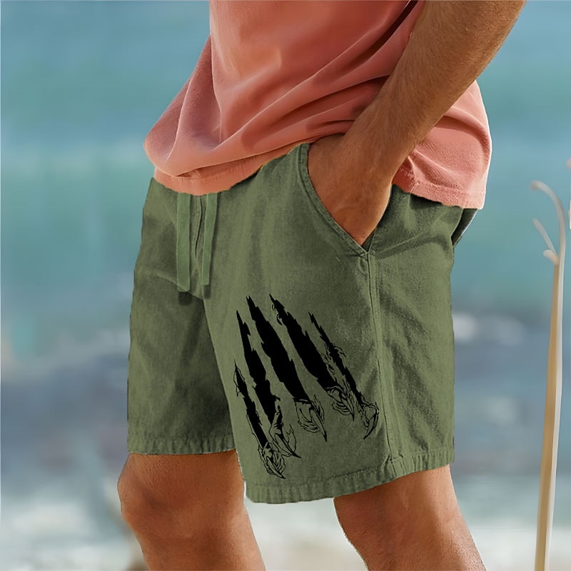 Men's Claw Marks Scratches Shorts Summer Shorts Beach Shorts Mid Waist Hawaiian Casual Outdoor Holiday Going out Drawstring Elastic Waist Print Designer Clothing Apparel3