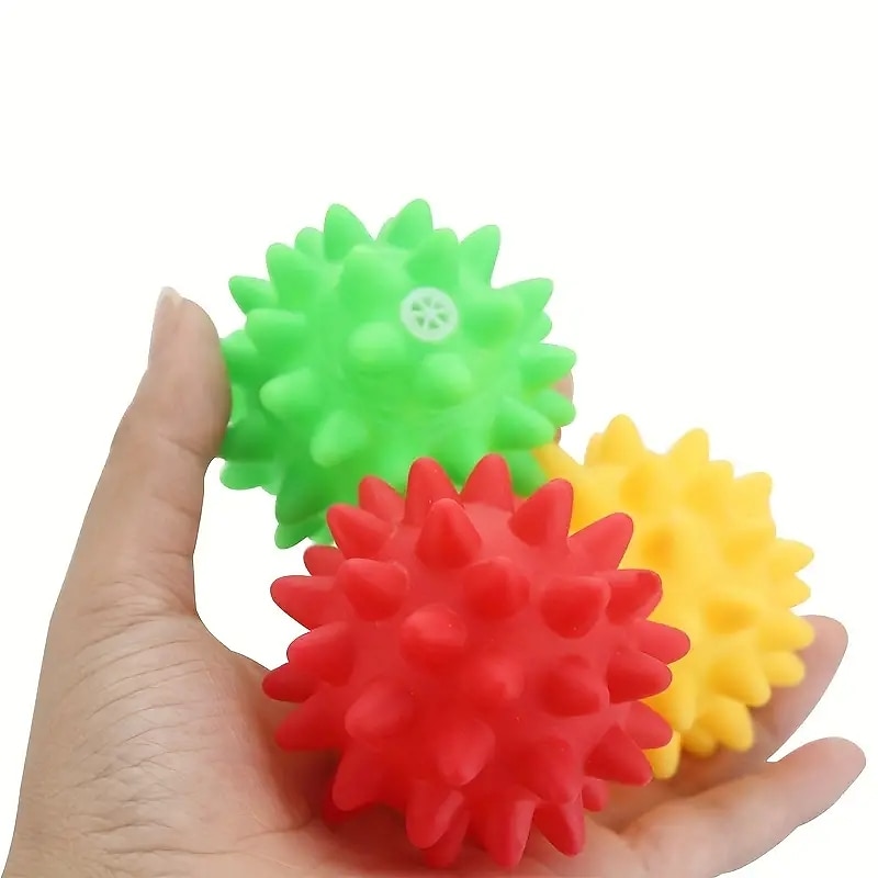 Bring Fun and Cheer to Your Pet with this Colorful Rubber Ball Toy!4