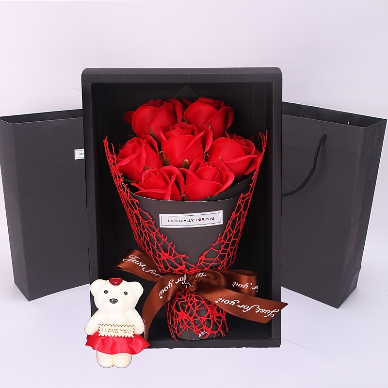 Women's Day Gifts  Valentine's Day 7 Rose Soap Bouquet Gift Box Carnation Qixi Valentine's Day Mother's Day Nurse's Day Gift Mother's Day Gifts for MoM4
