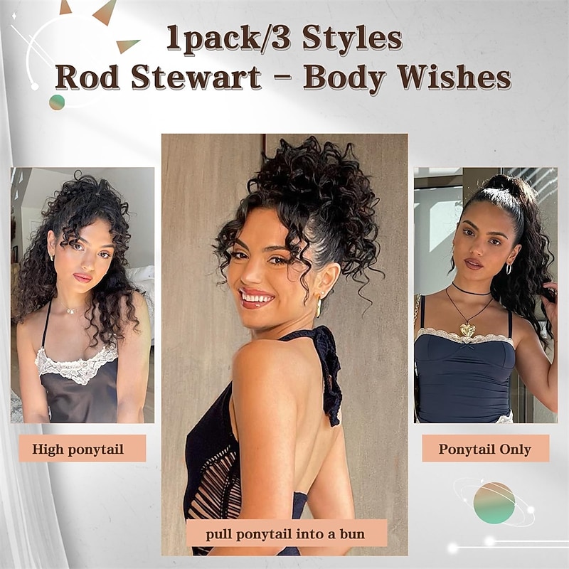 Ponytail Extension Drawstring Ponytail for Black Women Synthetic Long Curly Pony Tails Hair Extensions Clip in Ponytail 20 Inch Hairpiece4
