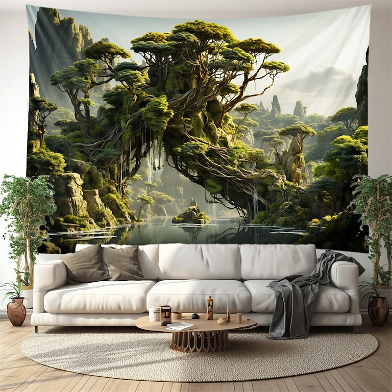 Magic Tree Houses Hanging Tapestry Wall Art Large Tapestry Mural Decor Photograph Backdrop Blanket Curtain Home Bedroom Living Room Decoration3