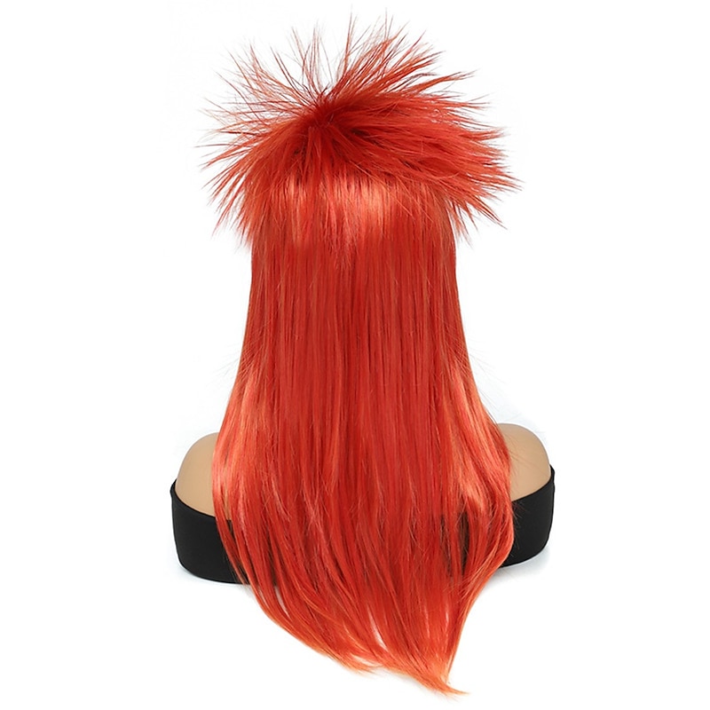 Rock Diva Wig Synthetic Wig Straight Asymmetrical Wig Long A1 Synthetic Hair Women's Cosplay Soft Party Red Halloween Wigs4