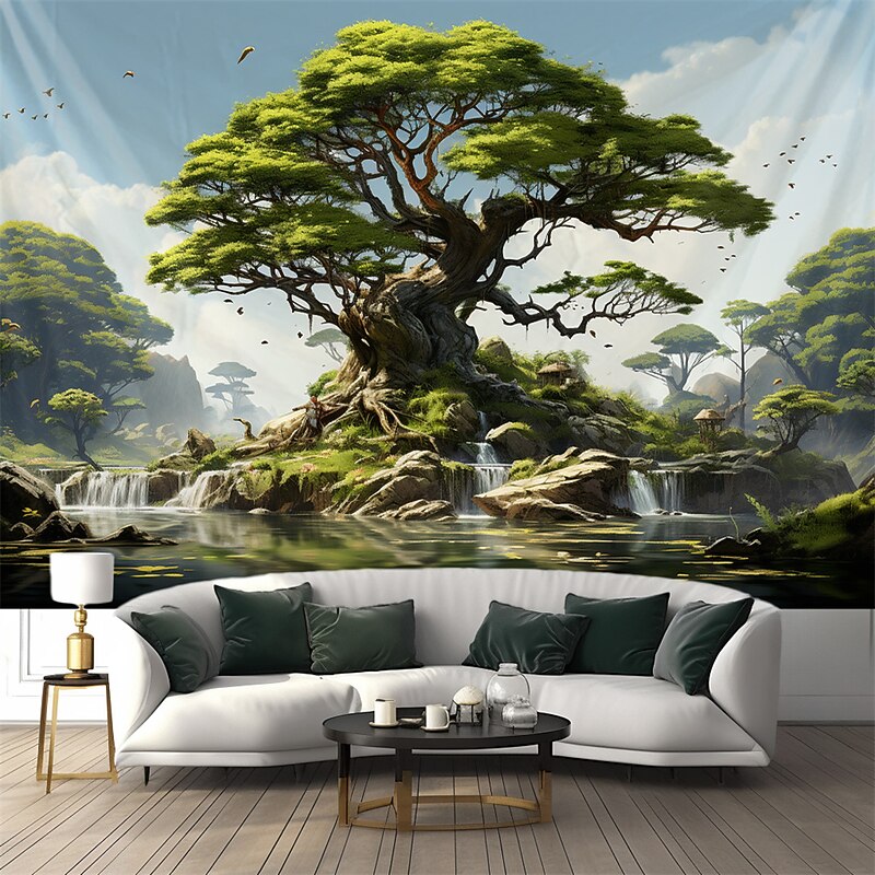 Magic Tree Houses Hanging Tapestry Wall Art Large Tapestry Mural Decor Photograph Backdrop Blanket Curtain Home Bedroom Living Room Decoration 7