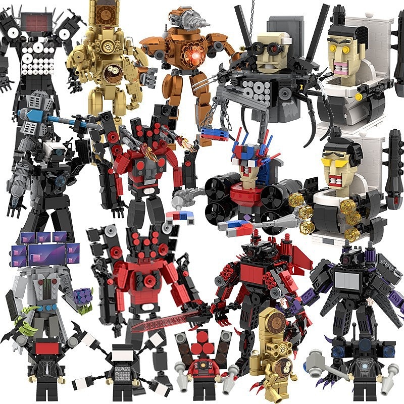 7 Pcs  Skibidi Toilet men Compatible with LE -GO building blocks Skibidi Toilet Man vs Monitor Man Titan TV Man Audio Man Toy