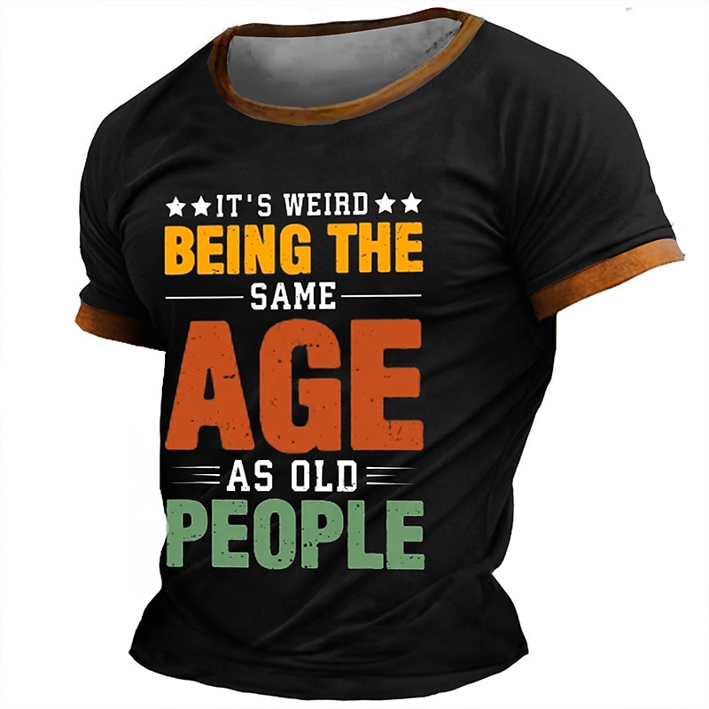 Men's Graphic Letter T Shirt Short Sleeve T shirt 3D Print Crew Neck Shirt Daily Designer Retro Vintage Sports Outdoor Holiday Going out Black Brown Army Green Spring & Summer Clothing Apparel S M L4