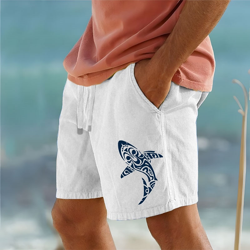 Men's Animal Whale Shorts Summer Shorts Beach Shorts Mid Waist Hawaiian Casual Outdoor Holiday Going out Drawstring Elastic Waist Print Designer Clothing Apparel2