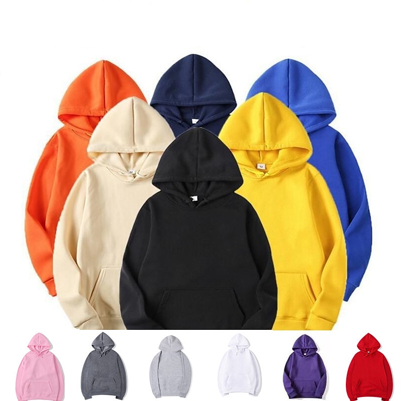 Men's Hoodie Hooded Sports & Outdoor Daily Holiday Pocket Plain Wine Red Black White Polyester Activewear Streetwear Sport Spring &  Fall