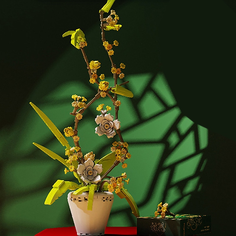 Build Your Own Exquisite Peach Blossoms Bouquet Home Decoration - Puzzle Building Blocks for Kids 82