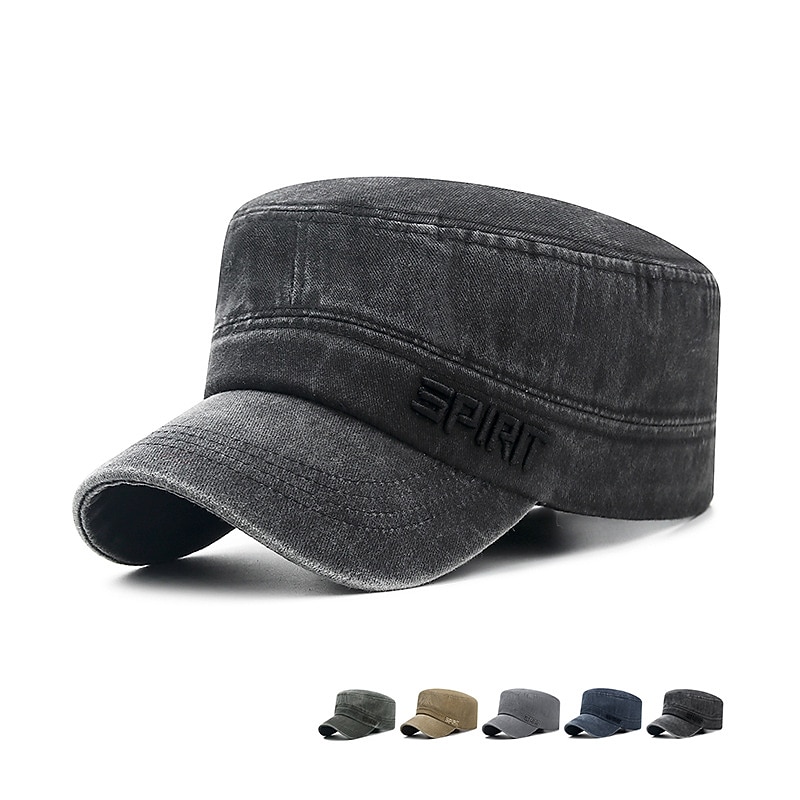 Unisex Flat Cap Baseball Cap Military Cap Cadet Hat Black Dark Navy Polyester Fashion Vintage Casual Minimalism Outdoor Vacation Plain Adjustable Fashion