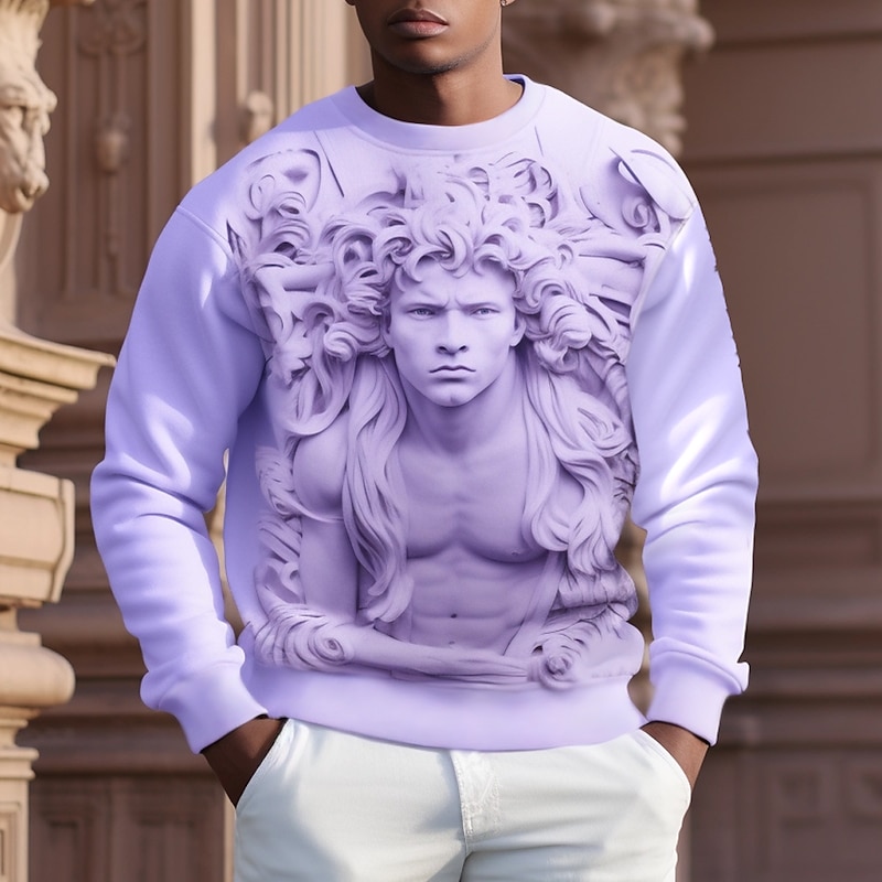 Men's Graphic Animal Lion Sweatshirts Golf Pullover Sweatshirt Long Sleeve Sweatshirt Crew Neck Fashion Daily Casual 3D Print Vacation Holiday Going out Print Spring &  Fall4