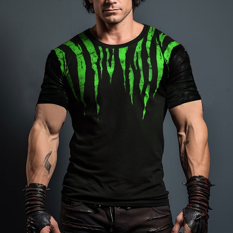 Men's Graphic Color Block Gothic Horror T Shirt Short Sleeve T shirt 3D Print Crew Neck Shirt Daily Designer Retro Vintage Sports Outdoor Holiday Going out Blue Red Purple Spring & Summer Clothing4