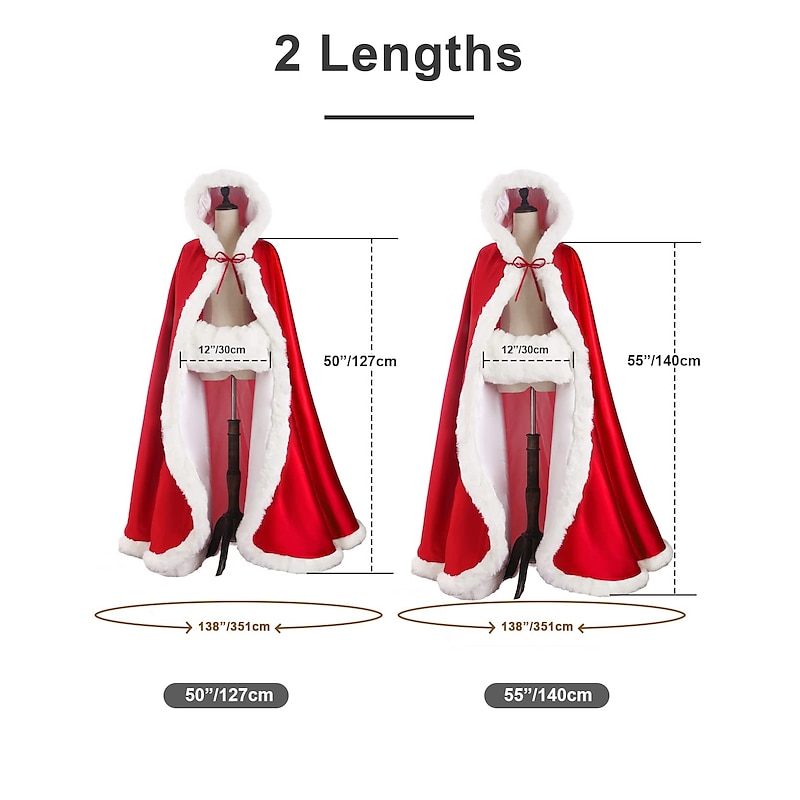 Wedding Cape Hooded Cloak for Bride Winter Reversible with Faux Fur Trim Free Hand Muff Full Length Medieval Viking3