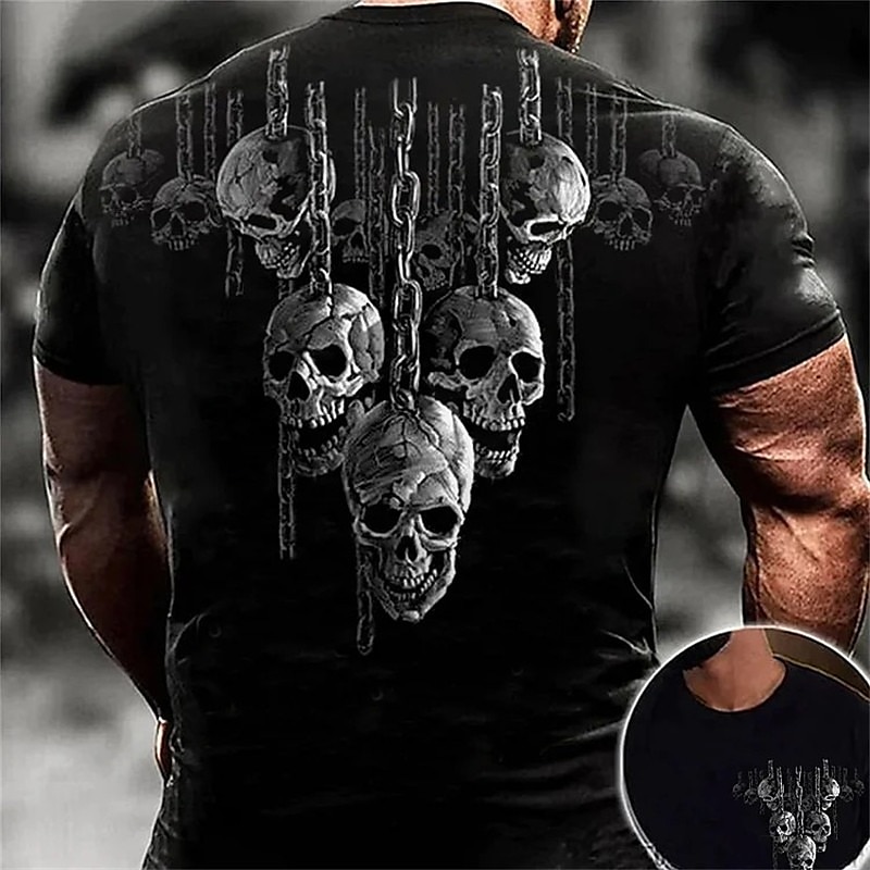 Men's Graphic Skull Hand T Shirt Tee Distressed T Shirt Short Sleeve T shirt 3D Print Crew Neck Shirt Vintage Fashion Designer Outdoor Casual Daily 1 2 3 Spring & Summer Clothing Apparel S M L XL 2XL3
