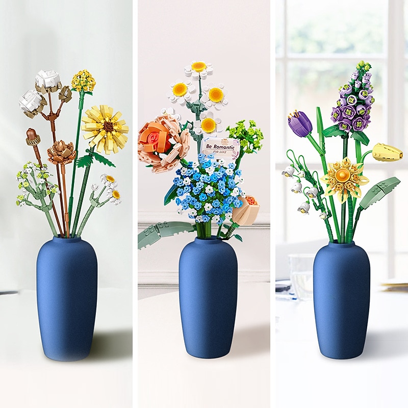 Women's Day Gifts Mini Blocks Flower Bouquet Building Sets Artificial Flowers Diy Unique Decoration Home 646 Pieces  for her Mother's Day Gifts for MoM2