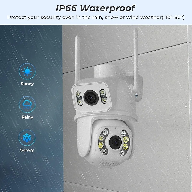 DIDSeth 8MP 4K Wifi PTZ Camera Dual-Lens Video Surveillance Protection Ai Human Monitor Night Vision Outdoor Security CCTV Cam4