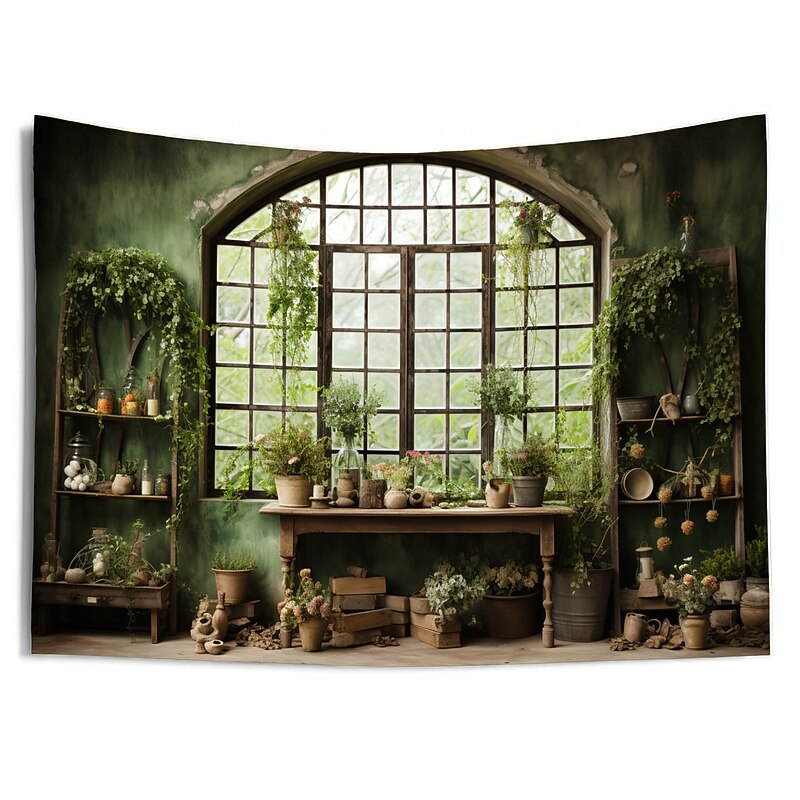Plant Cottage Hanging Tapestry Wall Art Large Tapestry Mural Decor Photograph Backdrop Blanket Curtain Home Bedroom Living Room Decoration3
