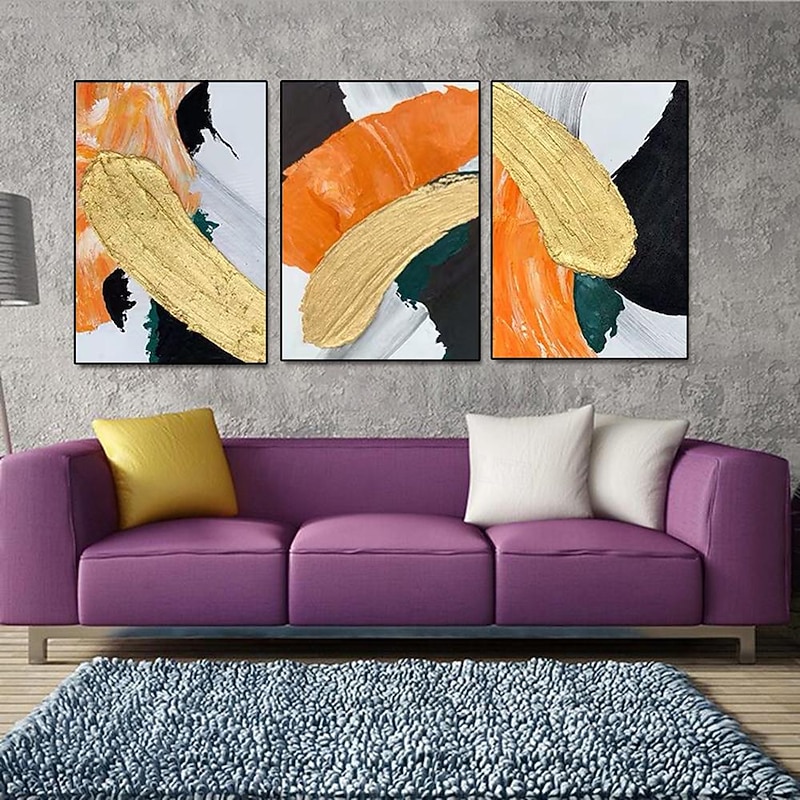 Mintura Handmade Abstract Golden Oil Paintings On Canvas Wall Art Decoration Modern Picture For Home Decor Rolled Frameless Unstretched Painting3