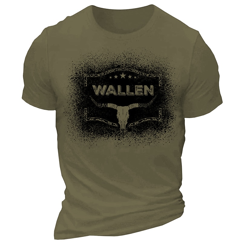 Men's Cowboy T Shirt Tee Top 100% Cotton Short Sleeve Graphic Shirt White Burgundy Army Green Comfortable Tee Sports Outdoor Holiday Fashion Designer Clothing3