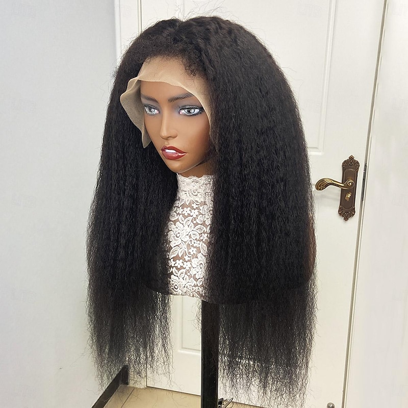 Ishow Human Hair 13x4 Lace Front Wig Free Part Brazilian Hair Yaki Straight Natural Wig 150% Density with 4C-Baby Hair3