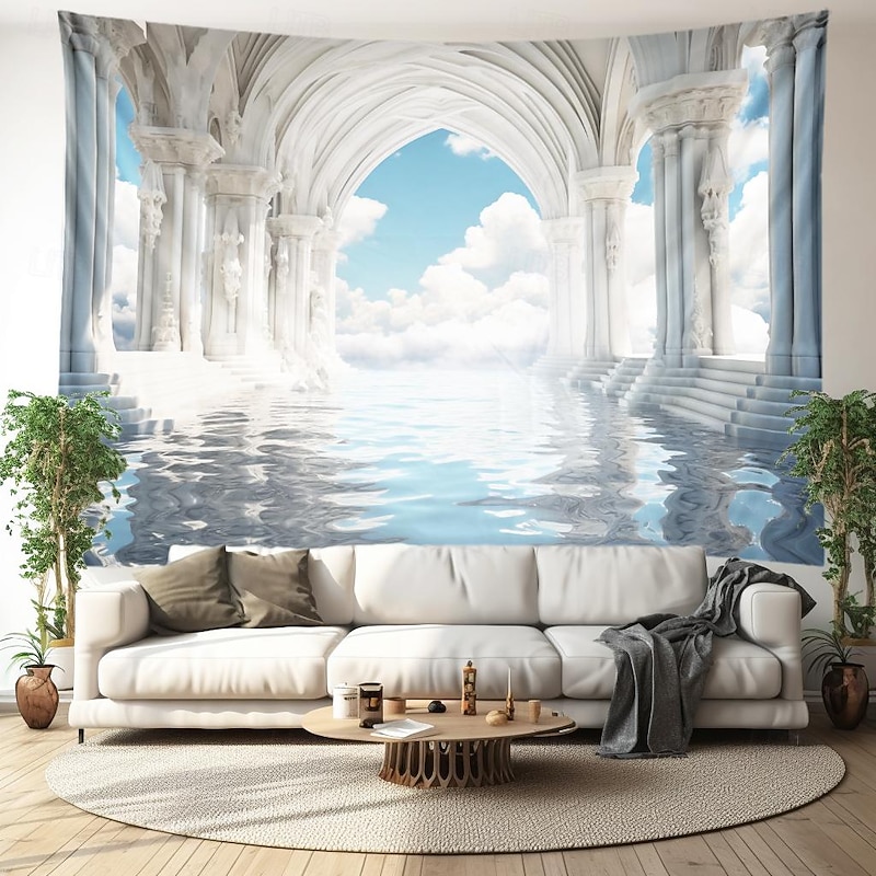 Heaven Palace Hanging Tapestry Wall Art Large Tapestry Mural Decor Photograph Backdrop Blanket Curtain Home Bedroom Living Room Decoration