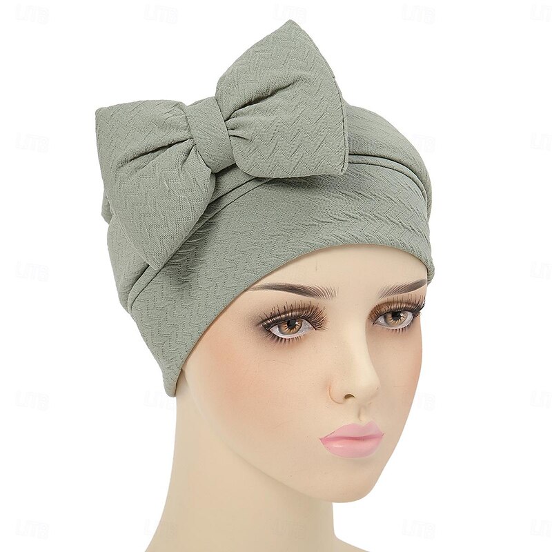 Headwear Headpiece Polyester / Cotton Blend Floppy Hat Turbans Casual Church With Bowknot Pure Color Headpiece Headwear3